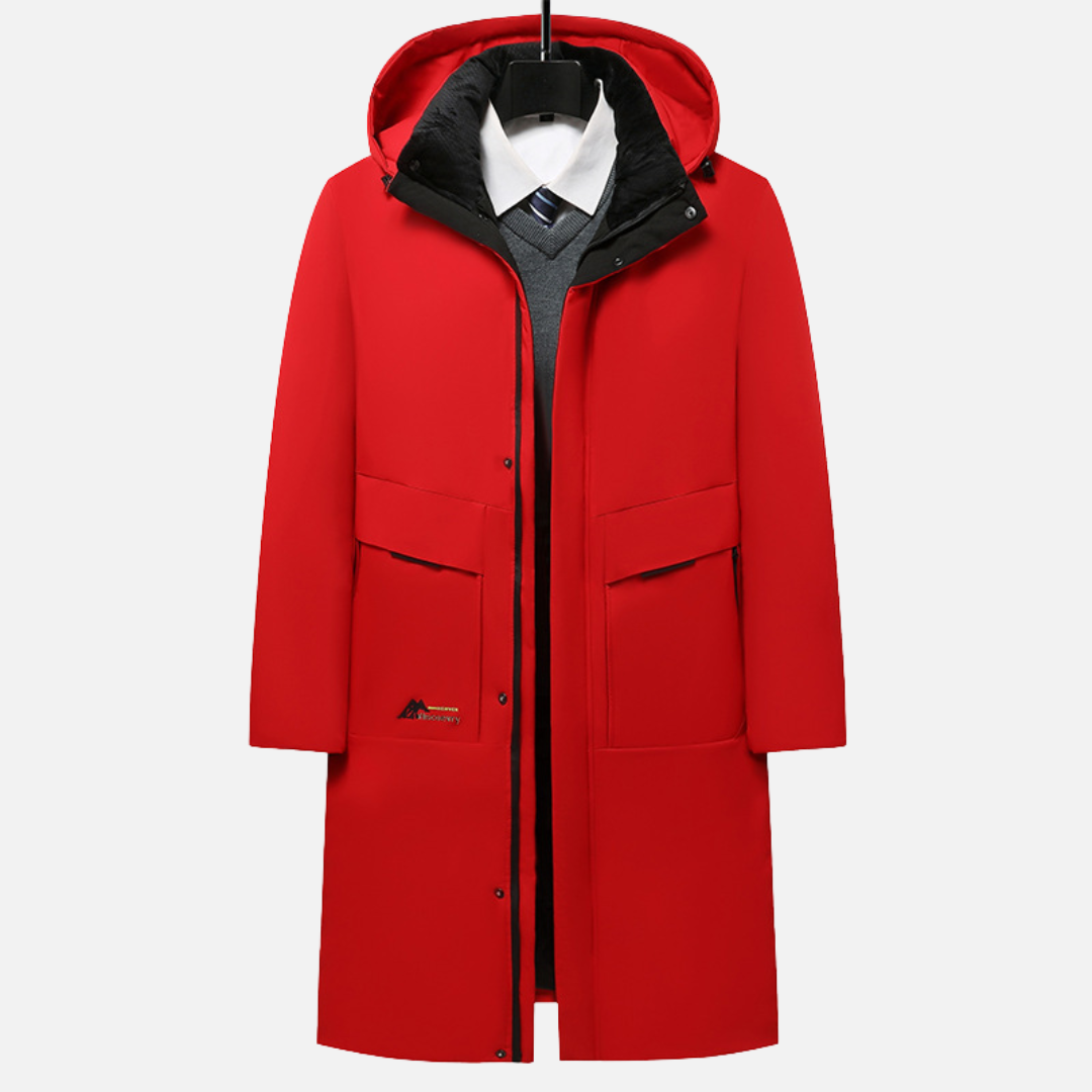 Men’s Long Hooded Winter Parka – Warm Waterproof Insulated Coat