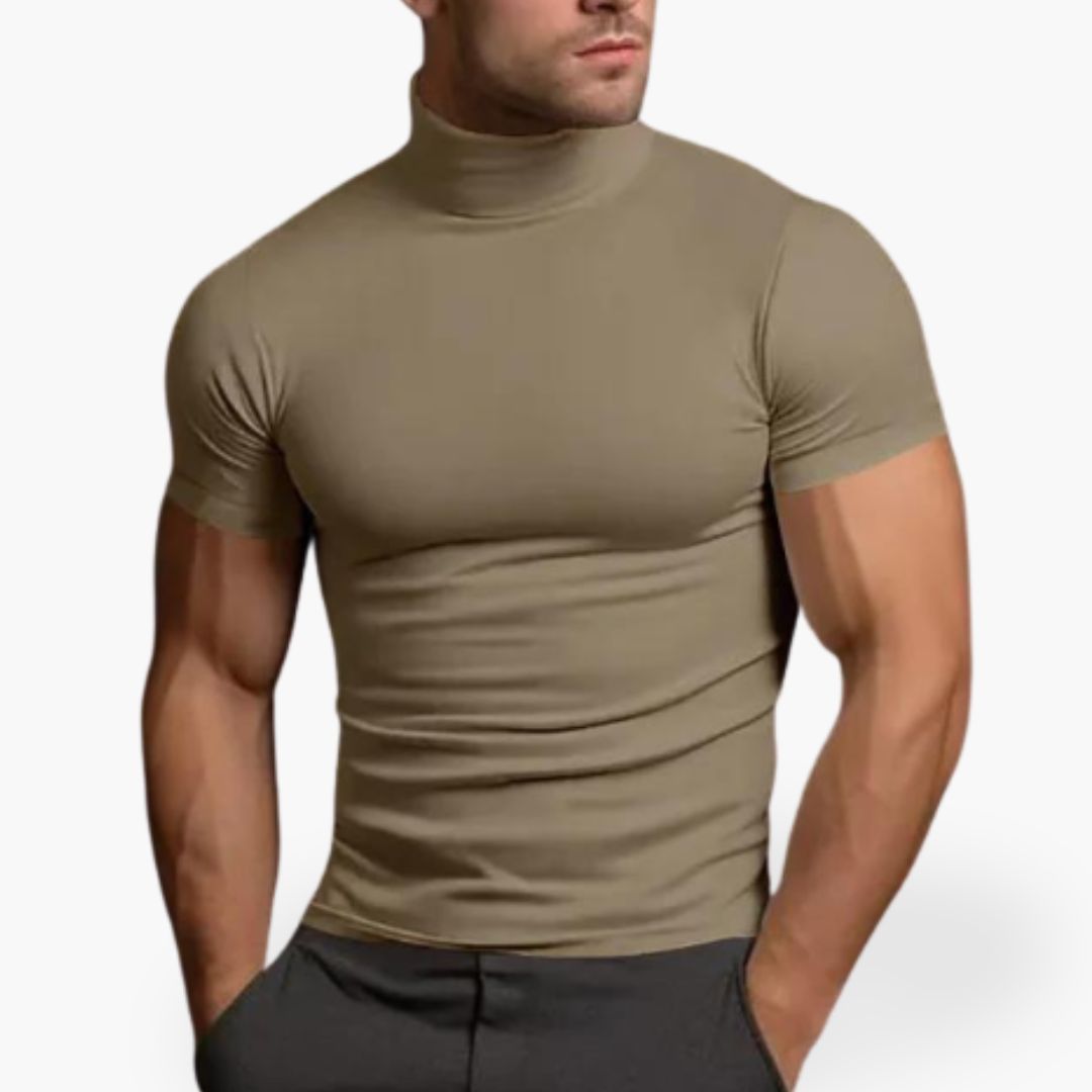 Men's Slimfit Turtleneck T-Shirt with Stretch