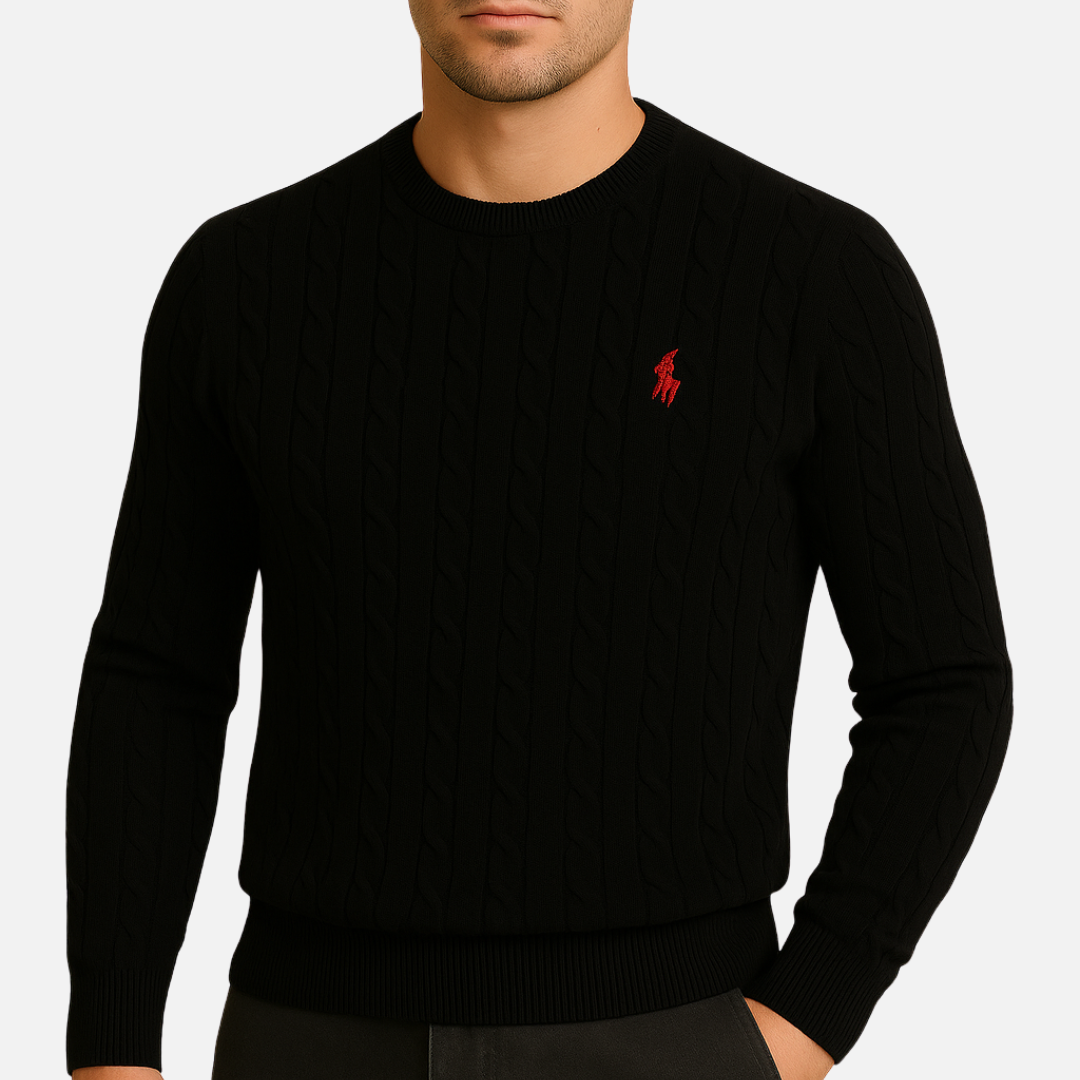 Men’s Cable Knit Sweater – Classic Pullover