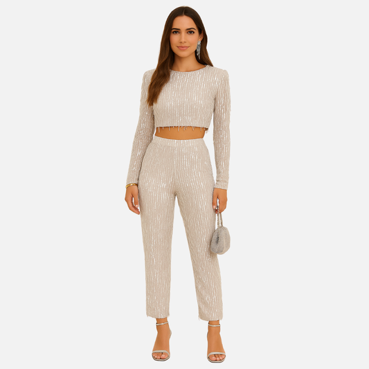 Women’s Sparkling Fringe Set – Glamorous Outfit