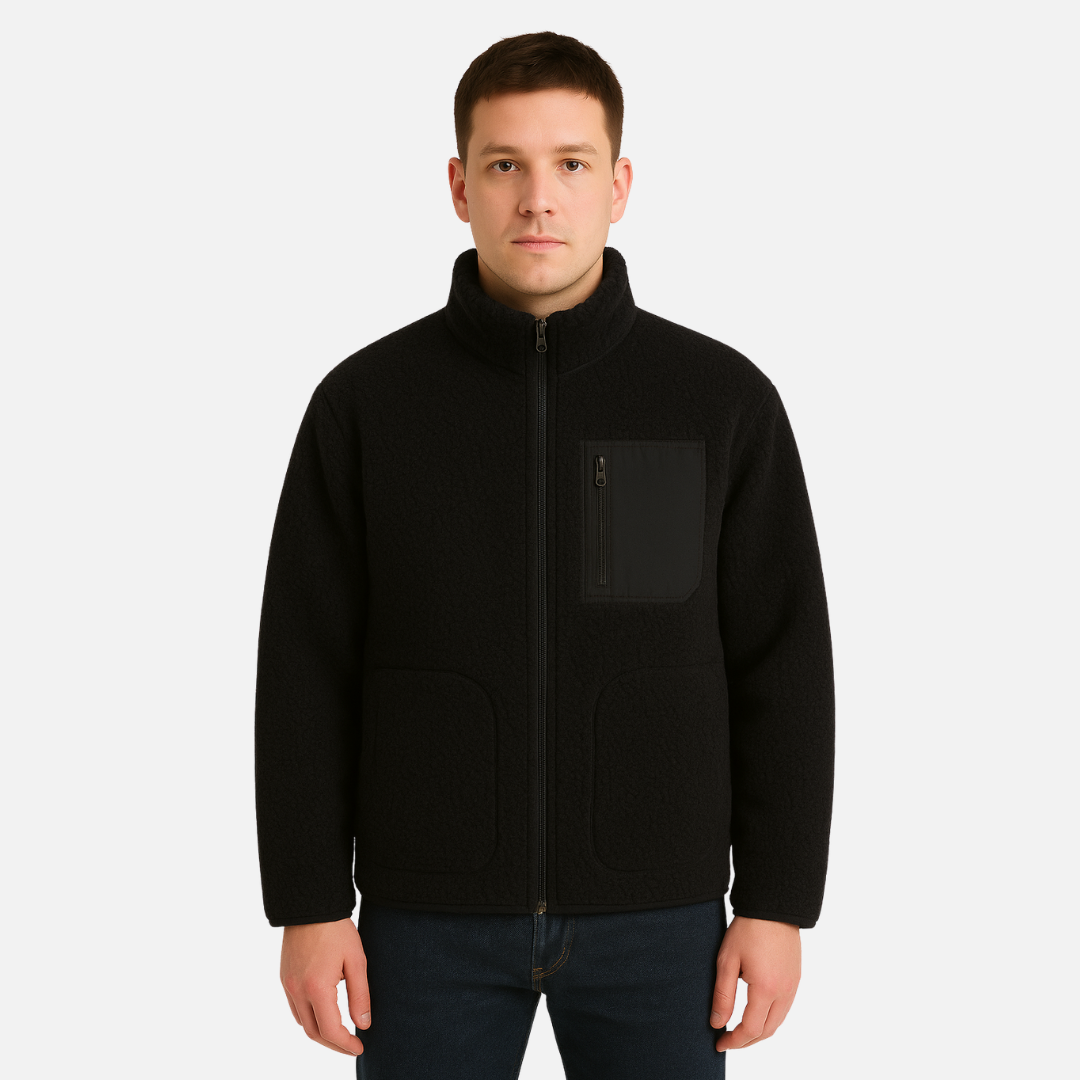 Men’s Fleece Zip Jacket - Warm Outerwear