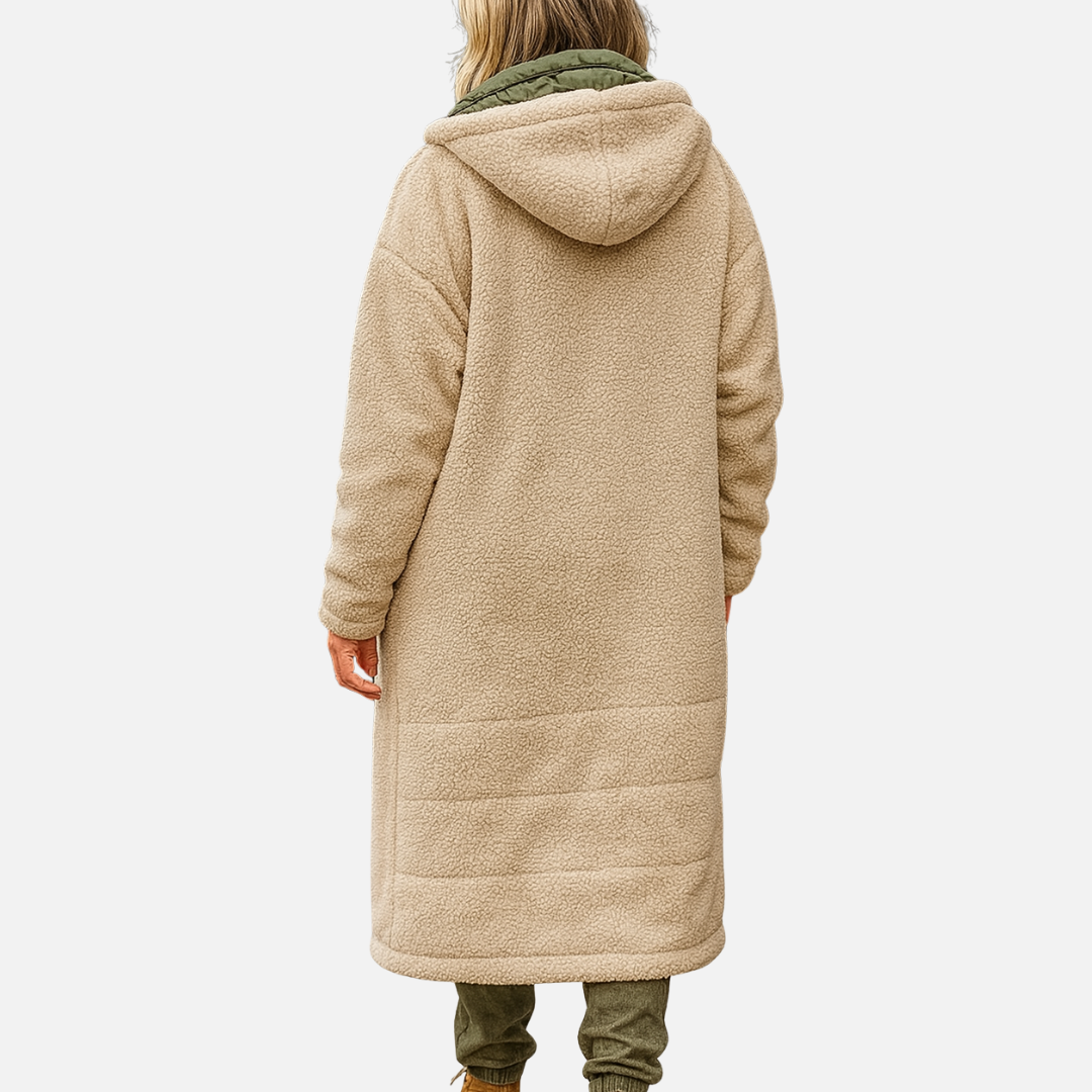 Women’s Long Puffer Coat – Warm Teddy Jacket