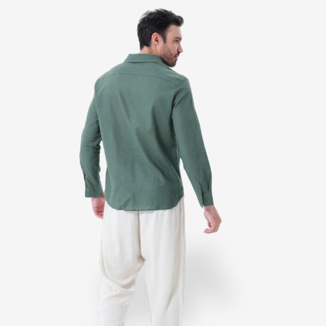 Men’s Casual Long Sleeve Linen Shirt – Lightweight & Breathable Summer Shirt