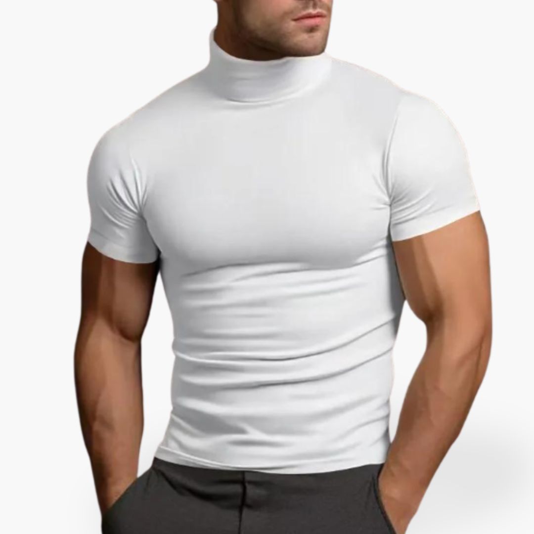 Men's Slimfit Turtleneck T-Shirt with Stretch