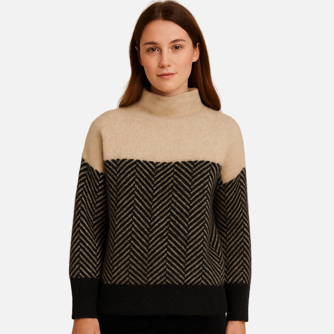 Women’s Wool Blend Sweater – Turtleneck