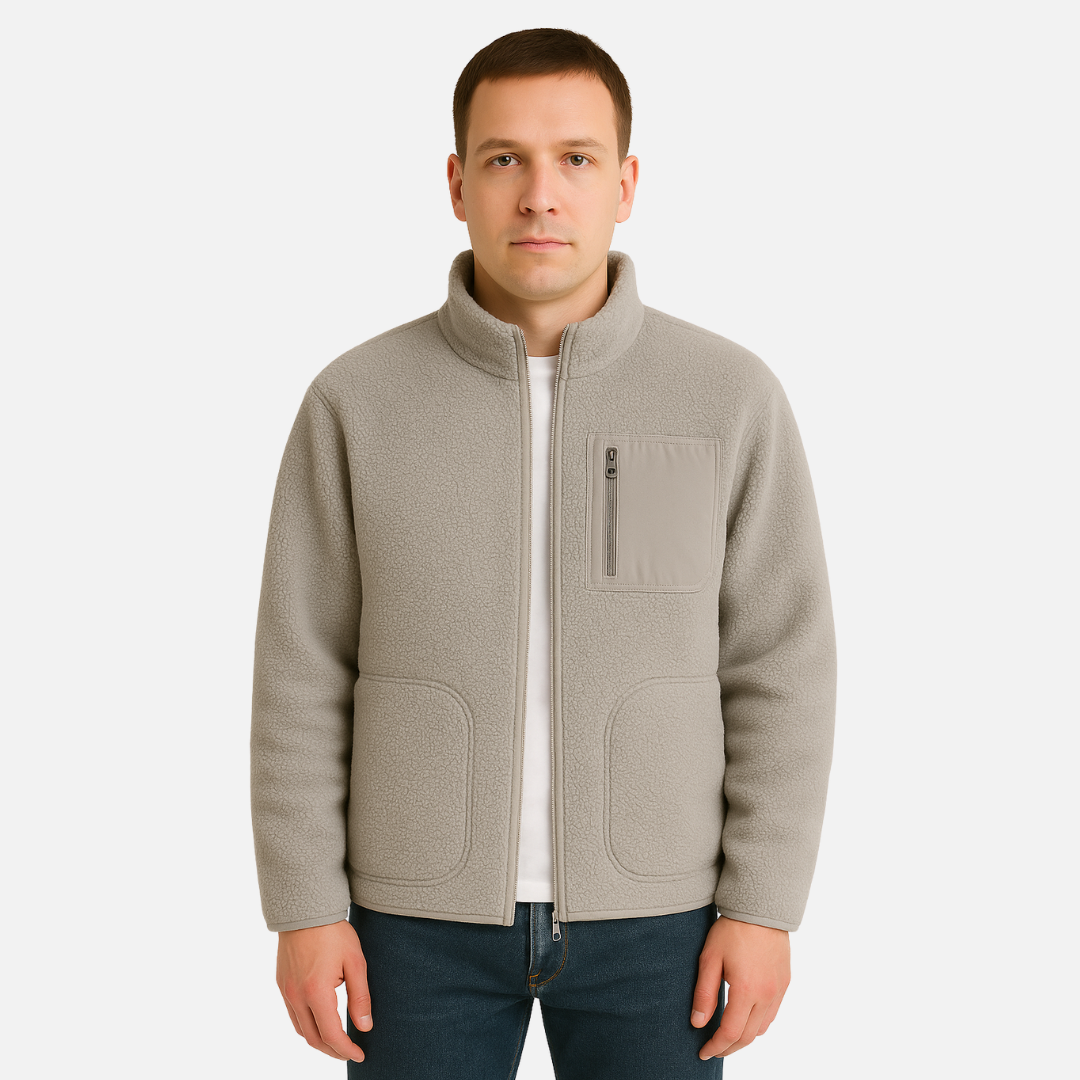 Men’s Fleece Zip Jacket - Warm Outerwear