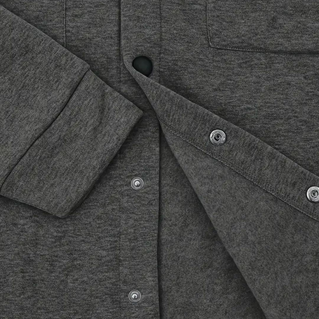 Men's Casual Long Sleeve Overshirt - Casual Knitted Jacket