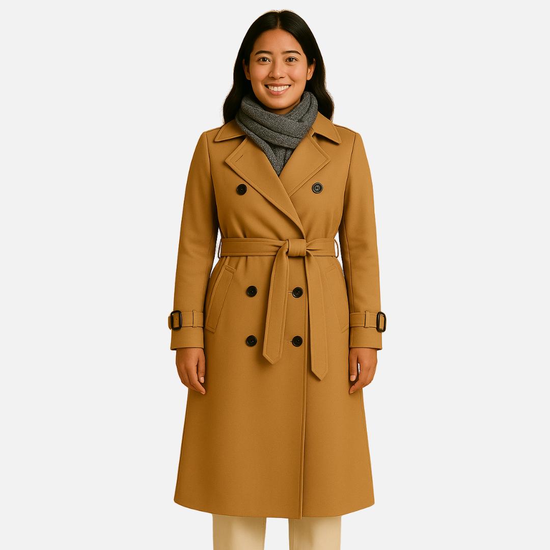 Women’s Classic Trench Coat – Long Belted Overcoat