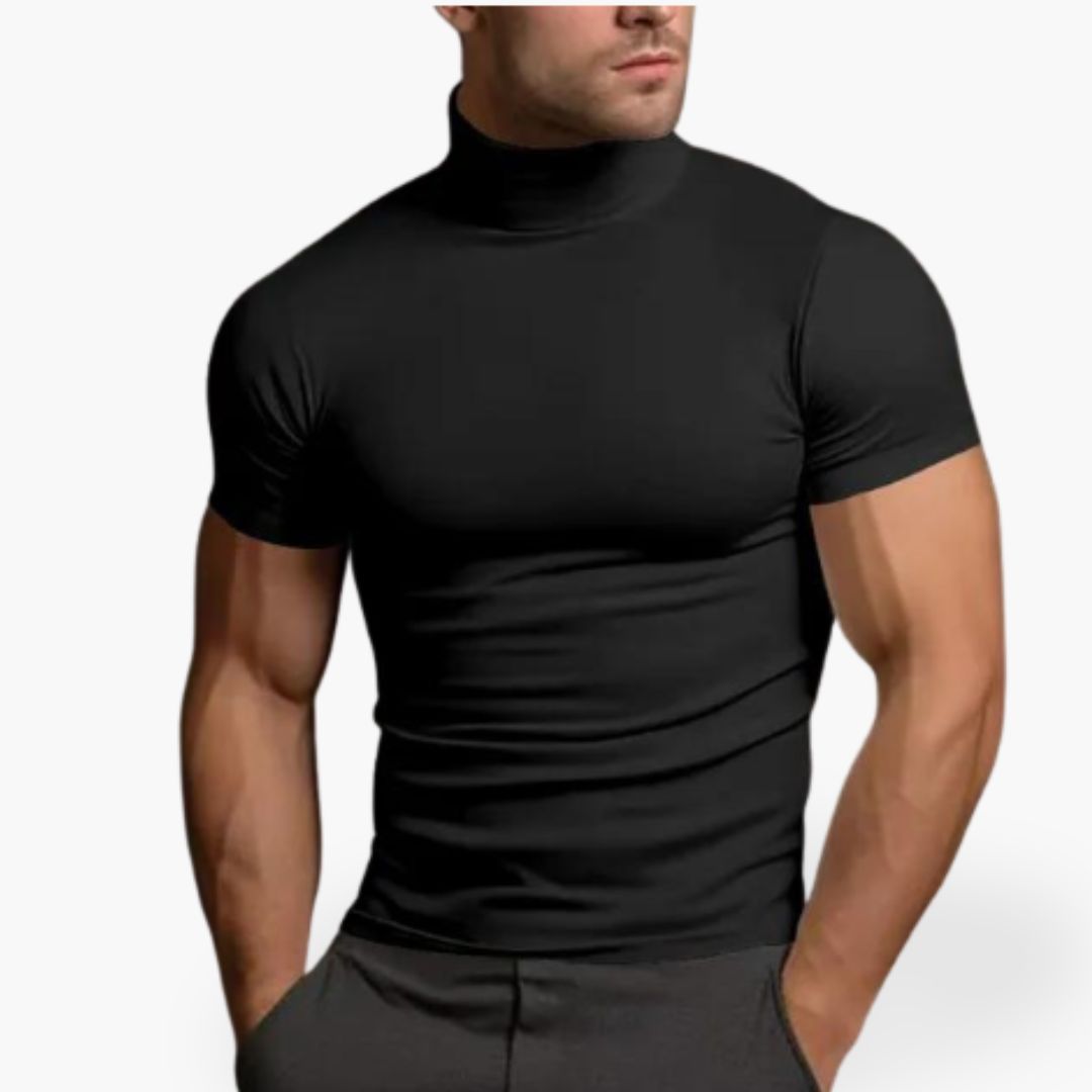 Men's Slimfit Turtleneck T-Shirt with Stretch