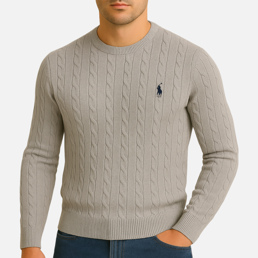 Men’s Cable Knit Sweater – Classic Pullover