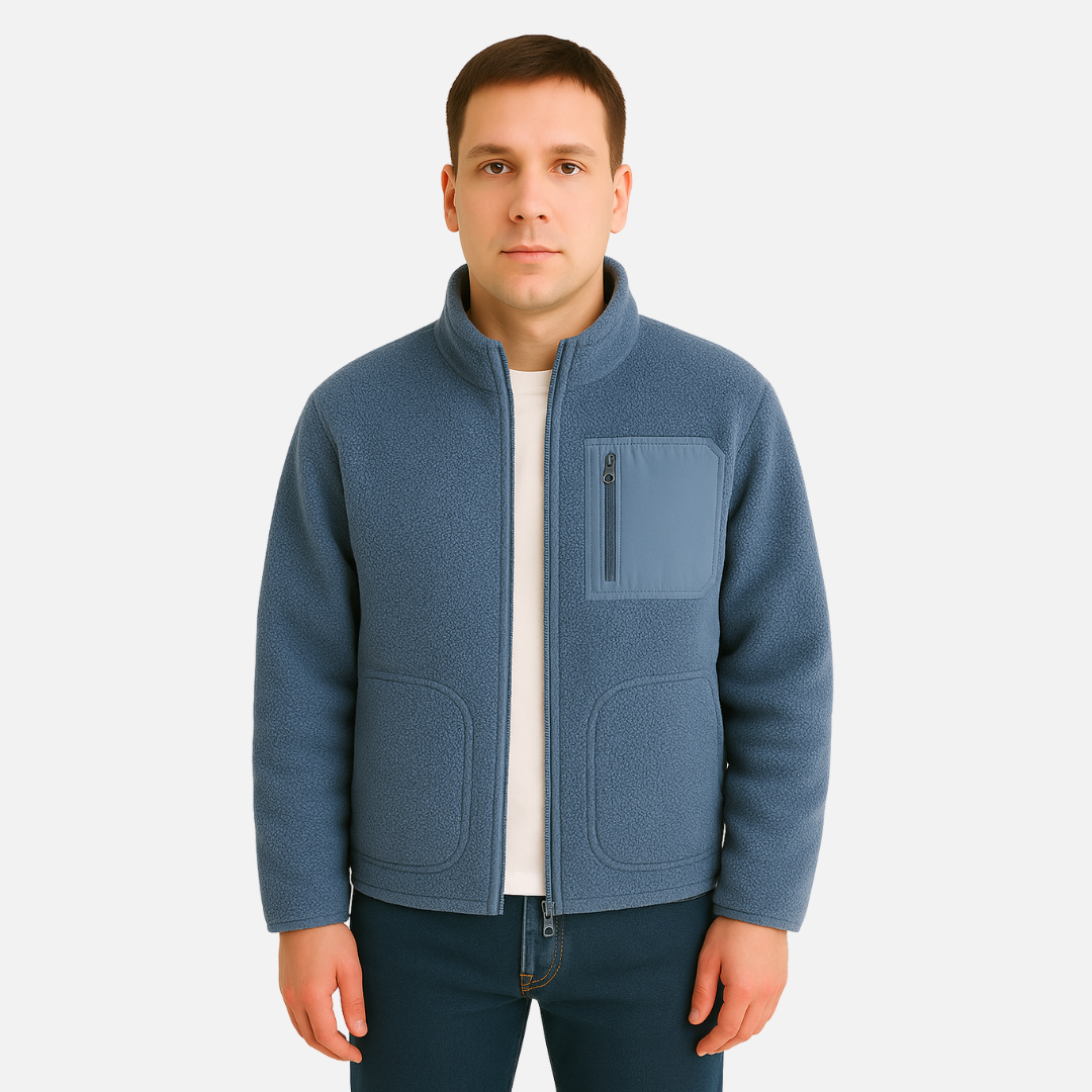 Men’s Fleece Zip Jacket - Warm Outerwear