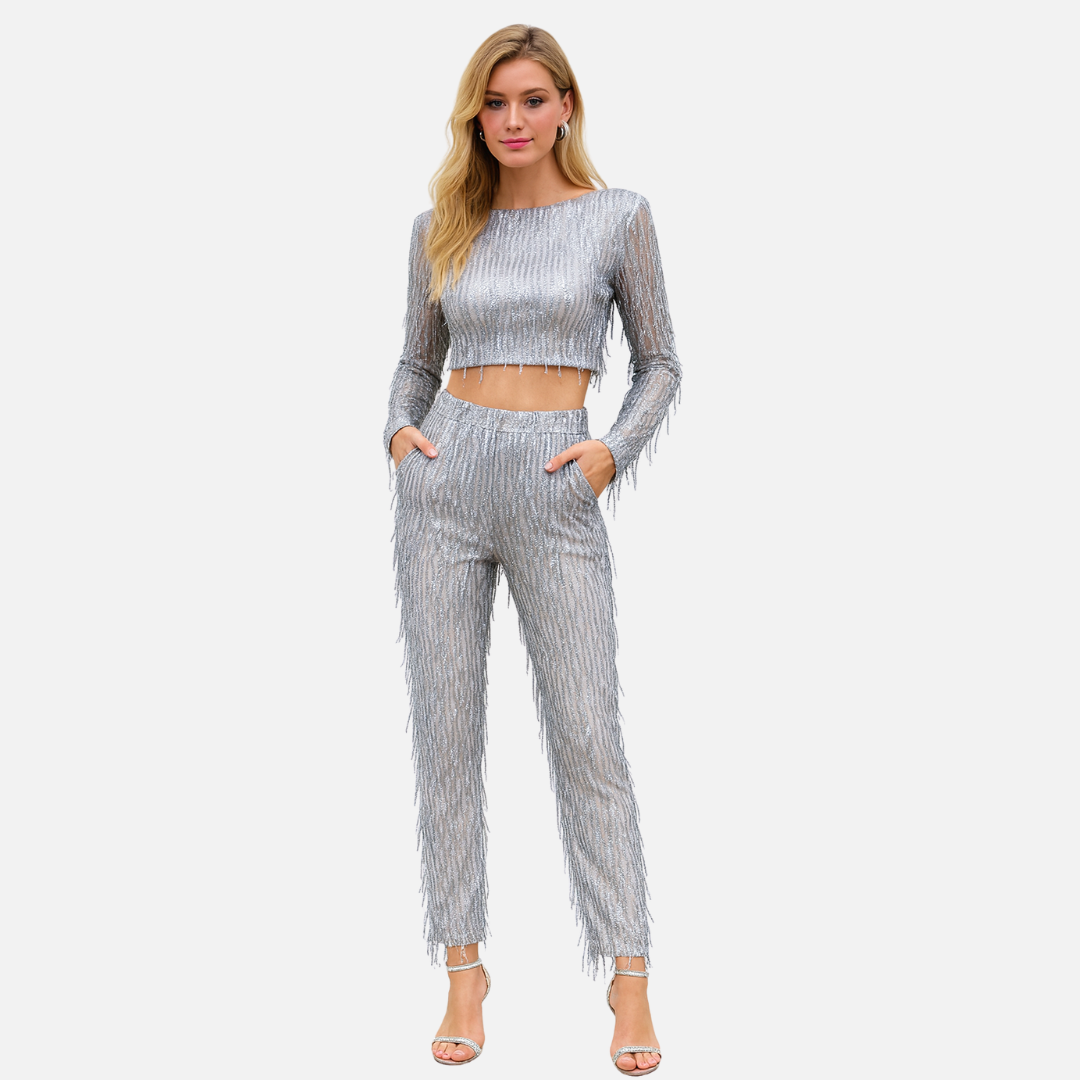 Women’s Sparkling Fringe Set – Glamorous Outfit