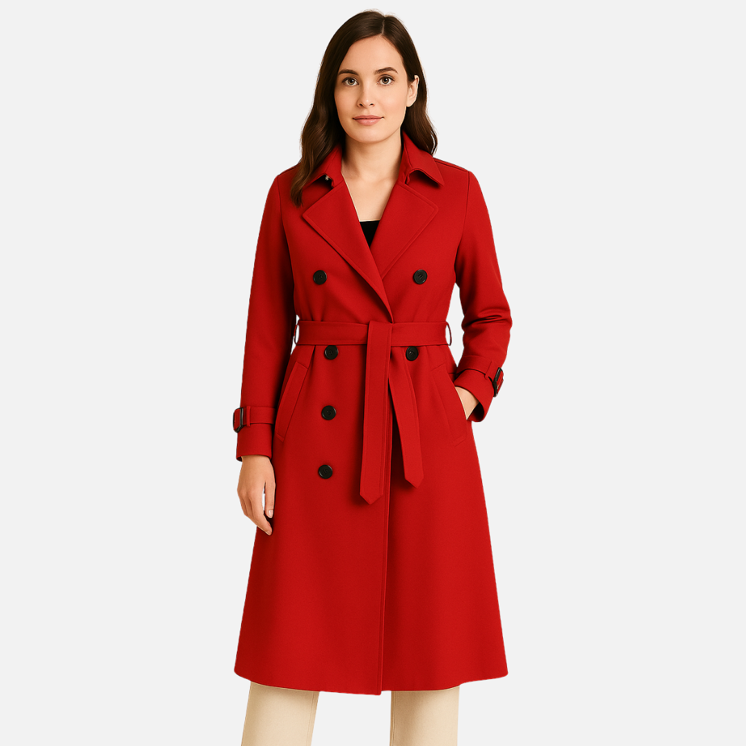 Women’s Classic Trench Coat – Long Belted Overcoat