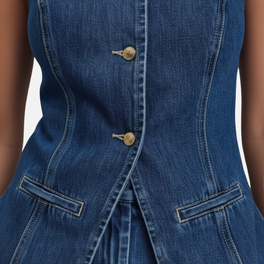 Women’s Sleeveless Denim Set - Full Denim Outfit