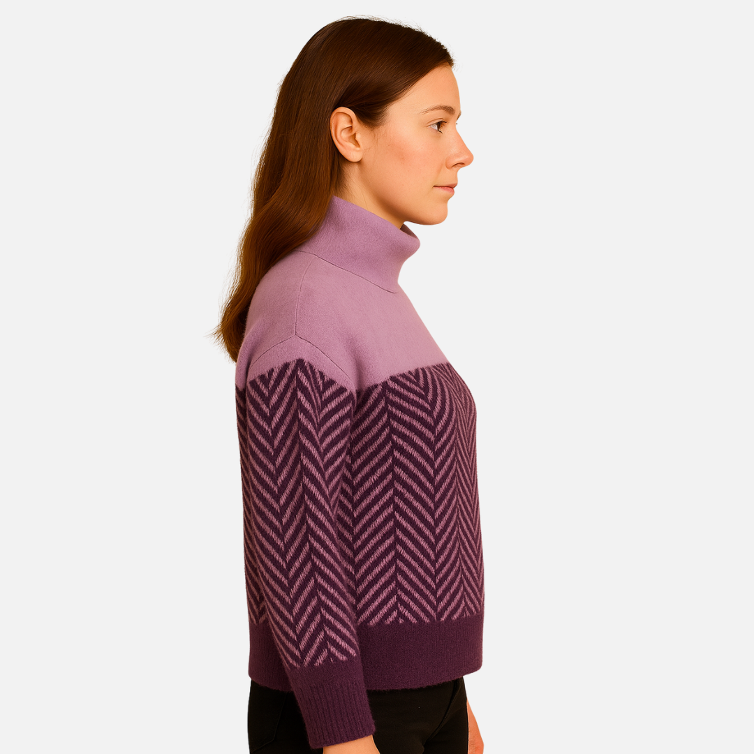 Women’s Wool Blend Sweater – Turtleneck