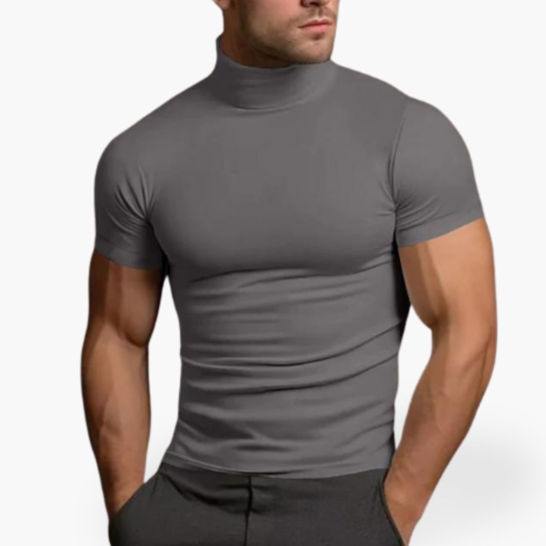 Men's Slimfit Turtleneck T-Shirt with Stretch