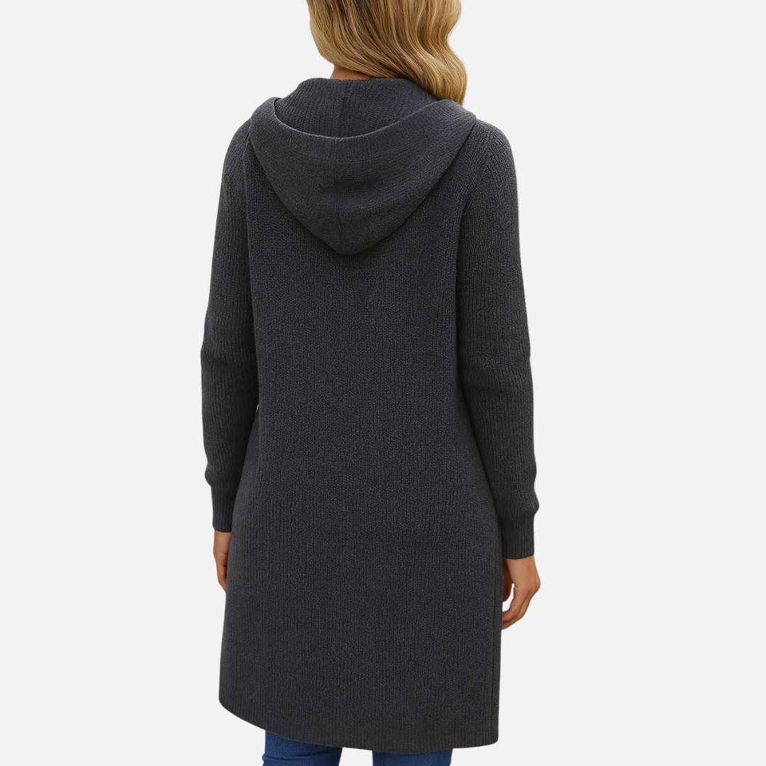 Women’s Long Knit Hooded Cardigan