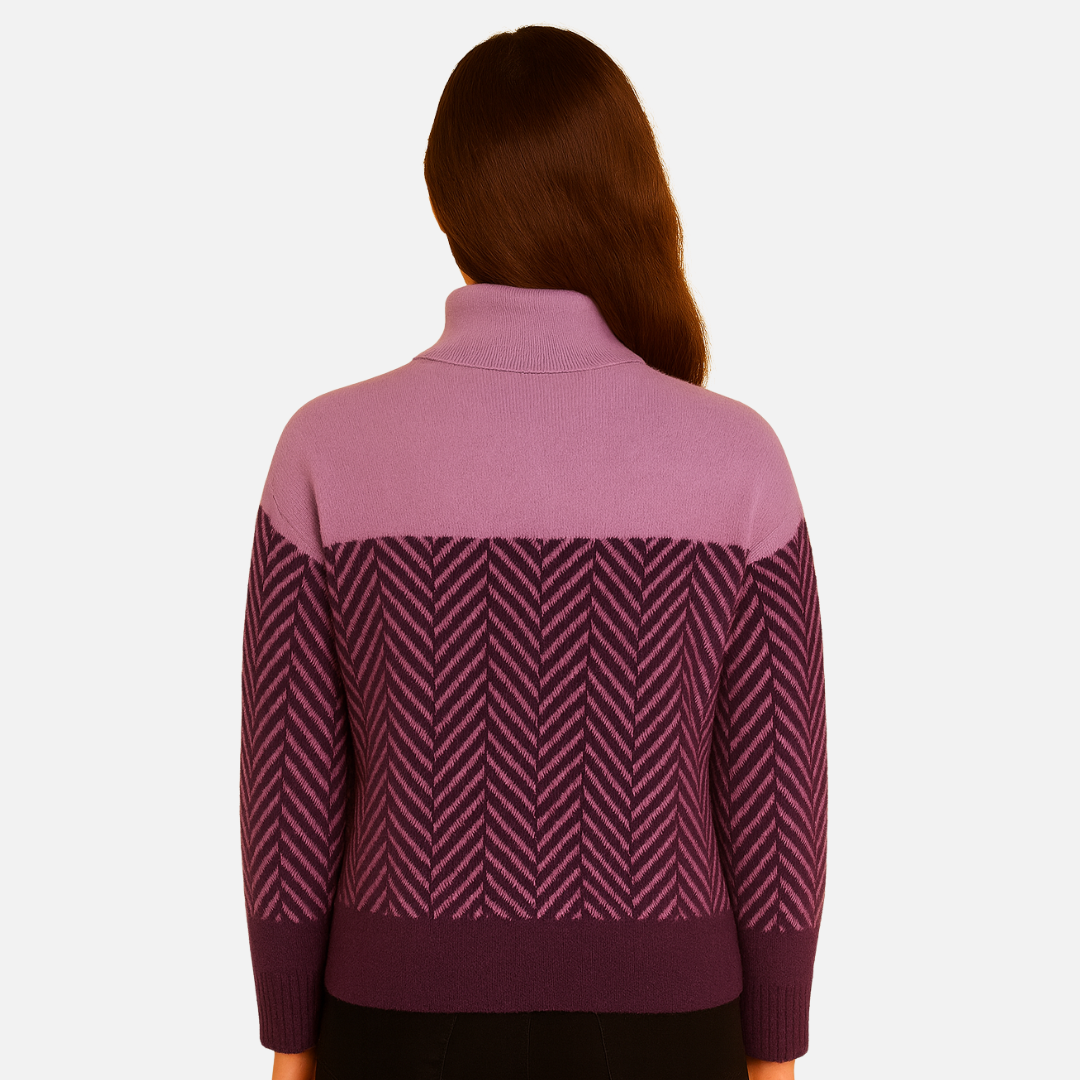 Women’s Wool Blend Sweater – Turtleneck