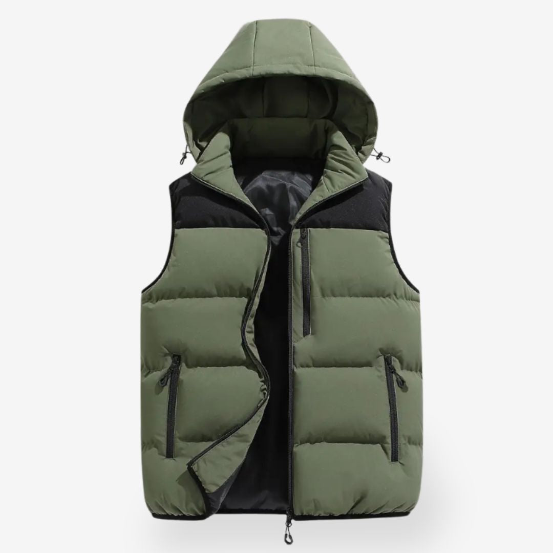 Men’s Hooded Bodywarmer – All-Season Sleeveless Jacket