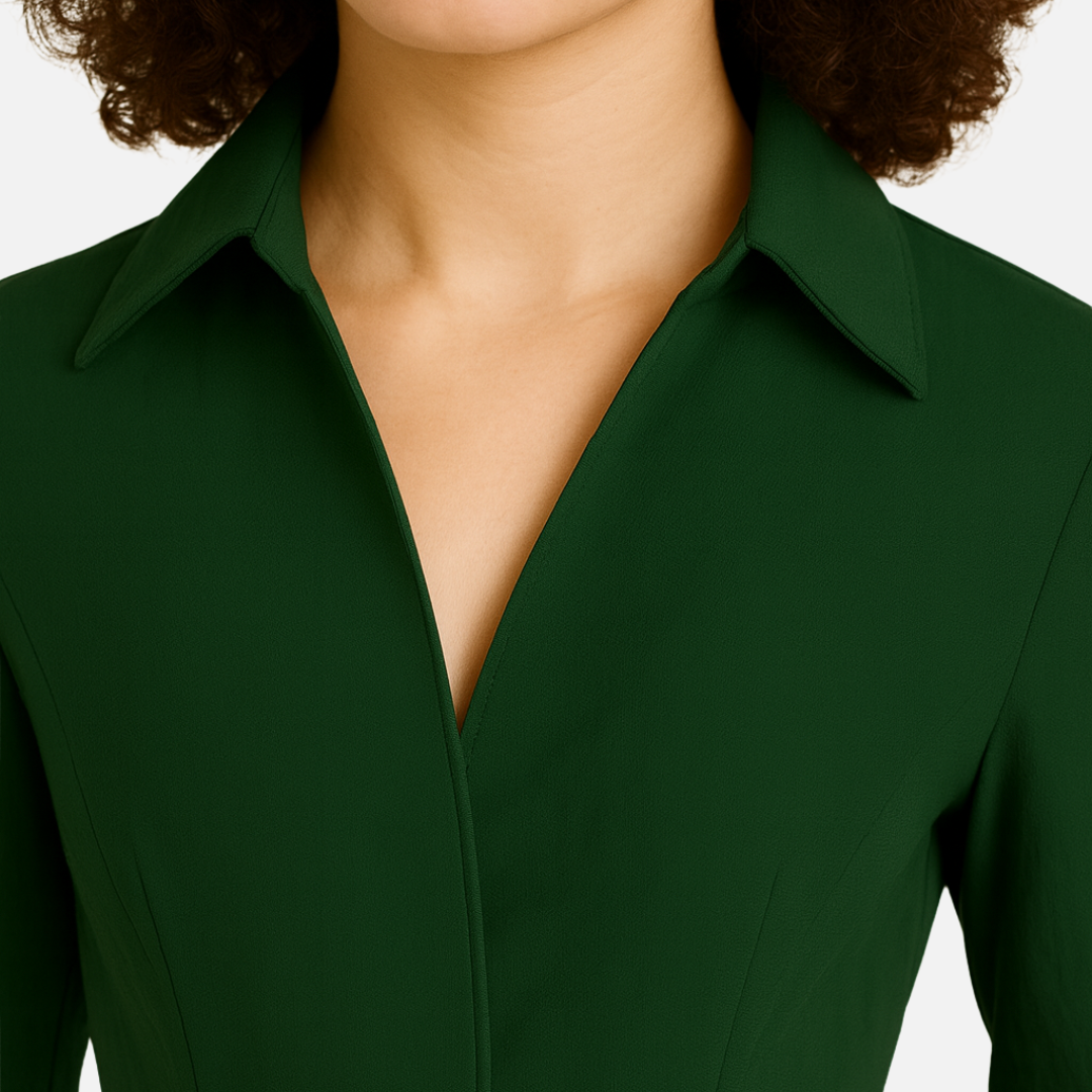 Women’s Midi Shirt Dress – Elegant Belted Dress