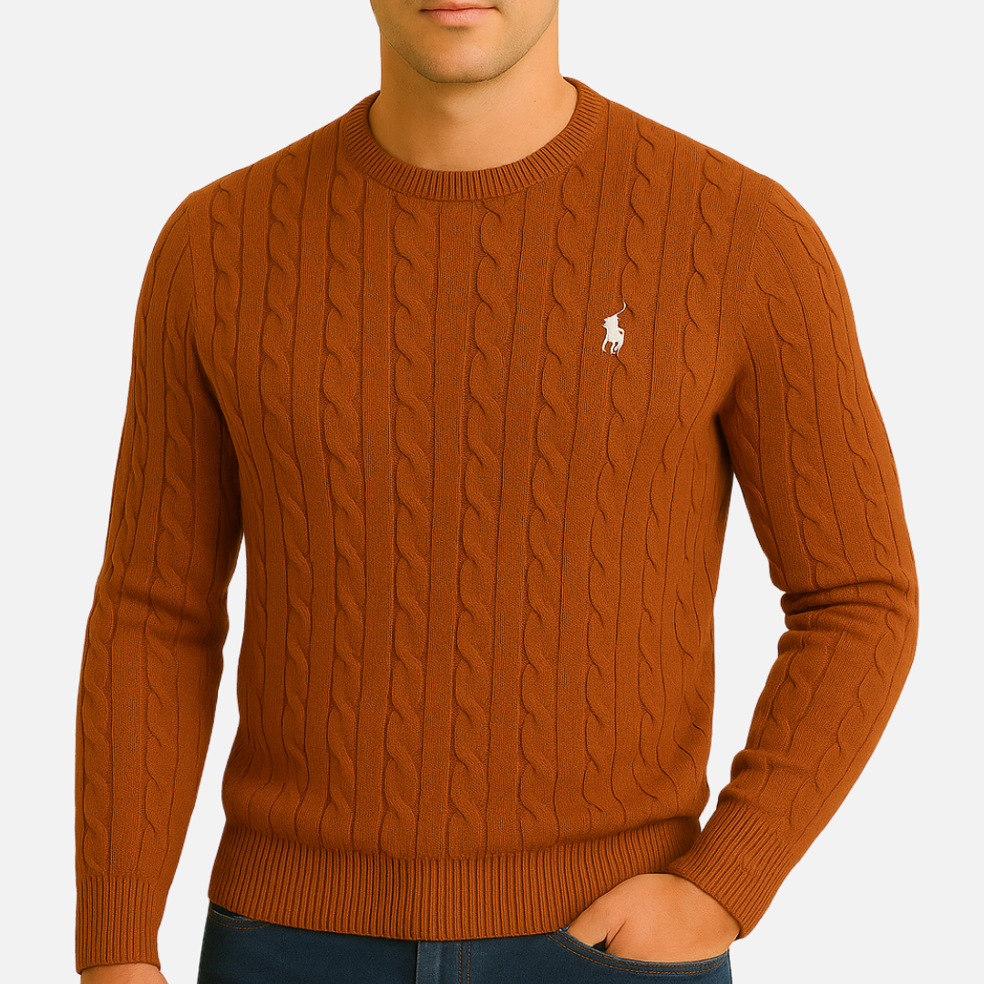 Men’s Cable Knit Sweater – Classic Pullover