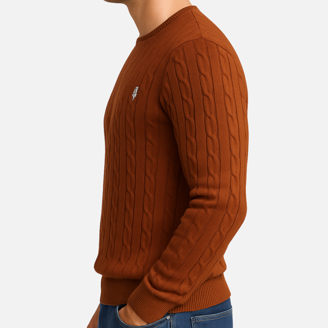 Men’s Cable Knit Sweater – Classic Pullover