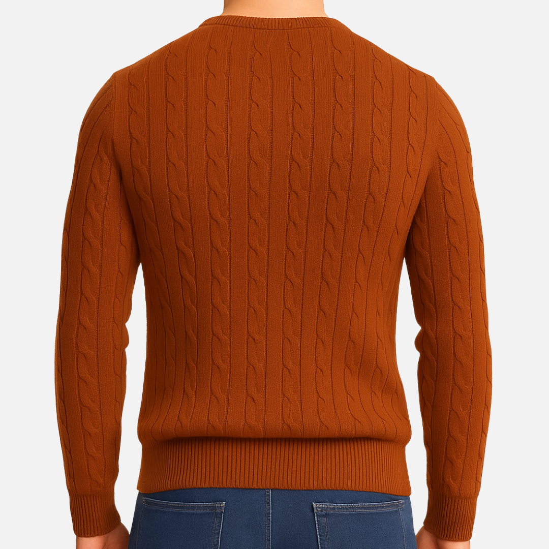 Men’s Cable Knit Sweater – Classic Pullover