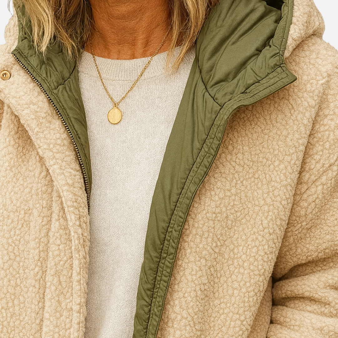 Women’s Long Puffer Coat – Warm Teddy Jacket