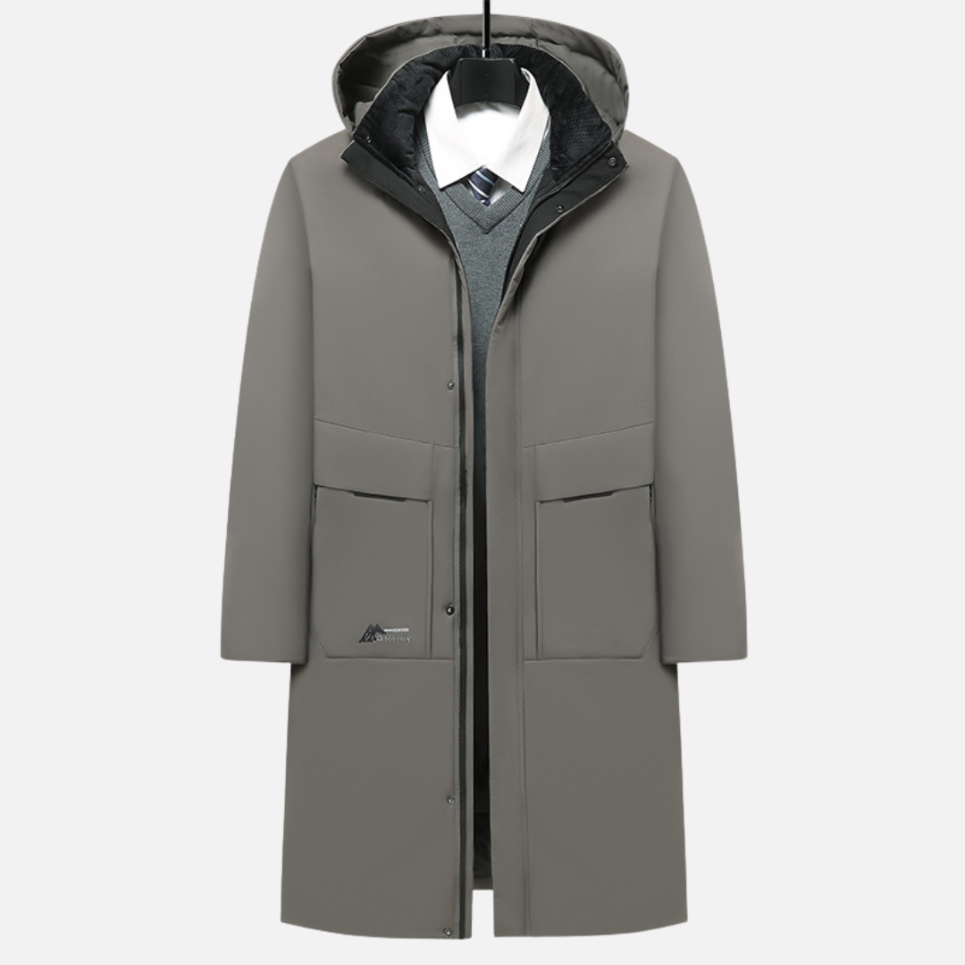 Men’s Long Hooded Winter Parka – Warm Waterproof Insulated Coat