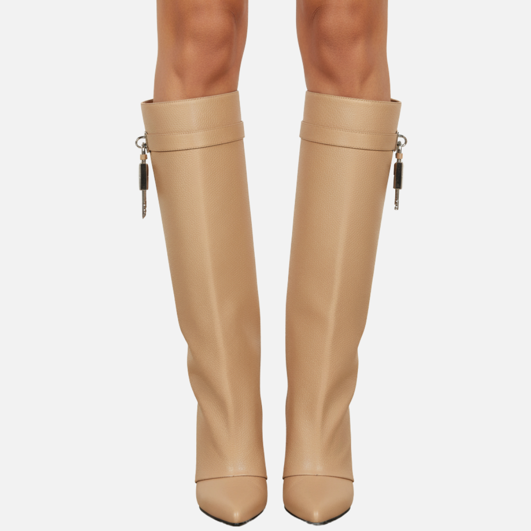 Women’s Knee-High Boots with Lock Detail