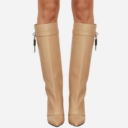 Women’s Knee-High Boots with Lock Detail