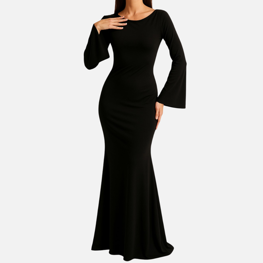 Satin Long Sleeve Maxi Dress