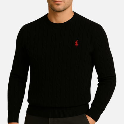 Men’s Cable Knit Sweater – Classic Pullover