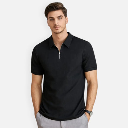 Men’s Short Sleeve Polo with Zipper