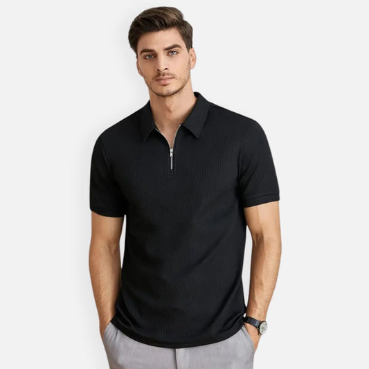 Men’s Short Sleeve Polo with Zipper
