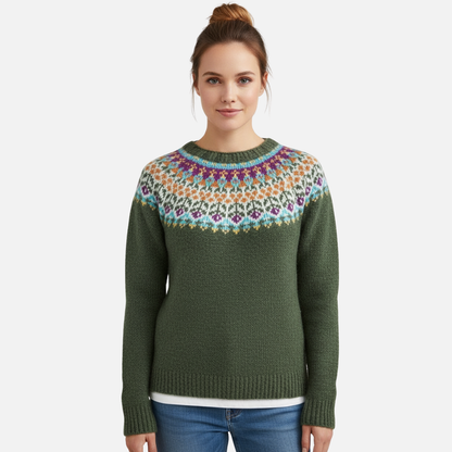 Women’s Nordic Knit Sweater – Wool Pullover