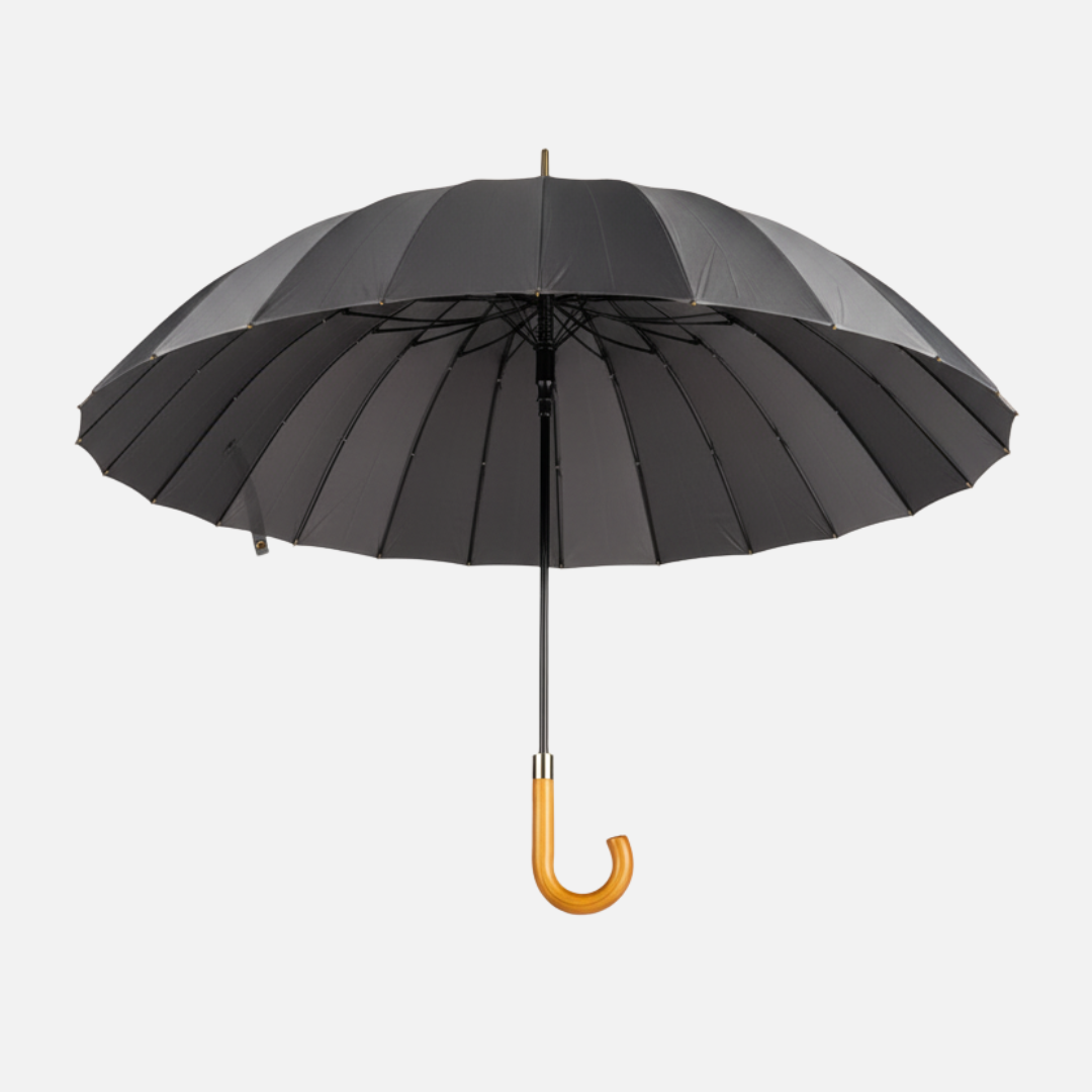 Classic Windproof Umbrella with Wooden Handle