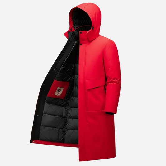 Men’s Long Hooded Winter Parka – Warm Waterproof Insulated Coat