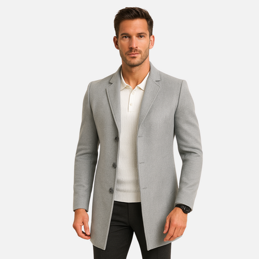 Men’s Slim Fit Wool Blend Coat – Classic & Elegant Tailored Outerwear