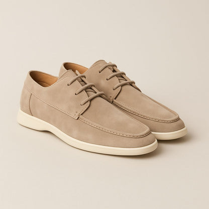Men’s Luxury Old Money Loafers - Suede Lace-Up Loafers