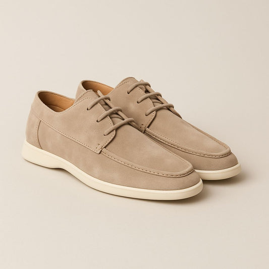 Men’s Luxury Old Money Loafers - Suede Lace-Up Loafers