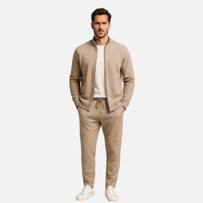 Men’s Knit Lounge Set – Casual Two-Piece Outfit Tracksuit
