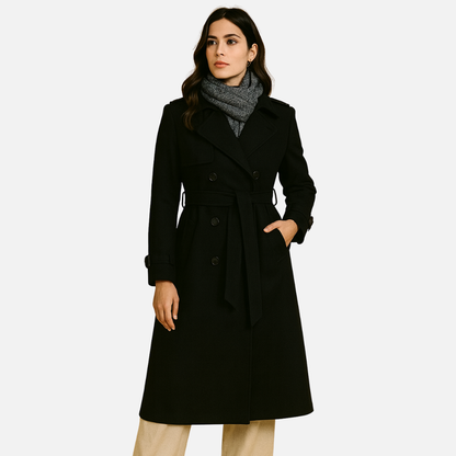 Women’s Classic Trench Coat – Long Belted Overcoat