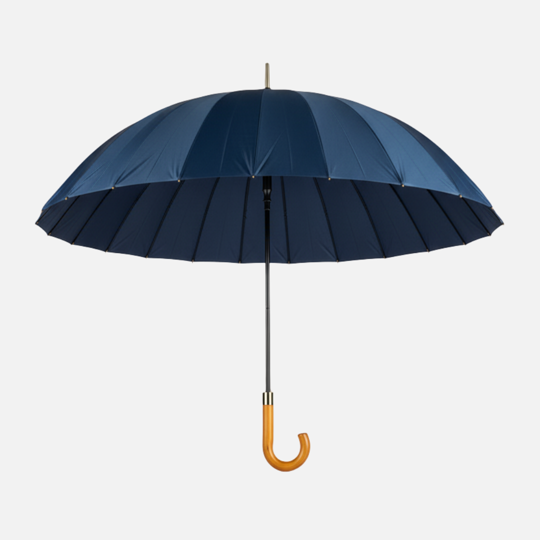 Classic Windproof Umbrella with Wooden Handle