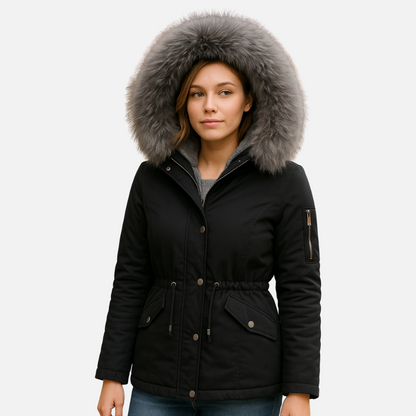 Women’s Lined Winter Parka – Warm Hooded Coat