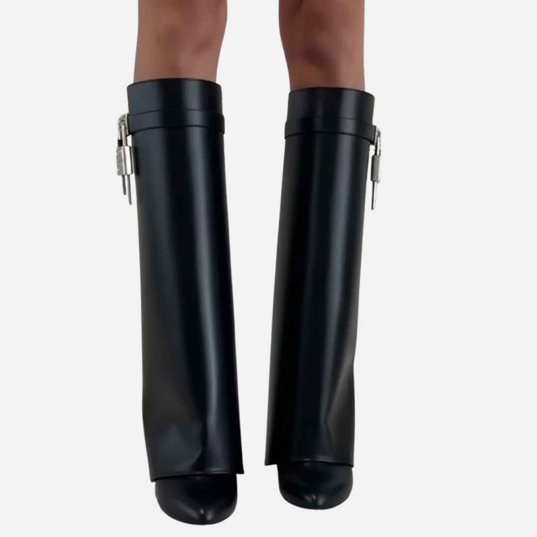 Women’s Knee-High Boots with Lock Detail