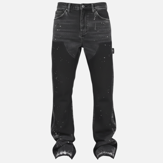 Men’s Washed Wide Leg Denim Jeans – Streetwear Flared Style