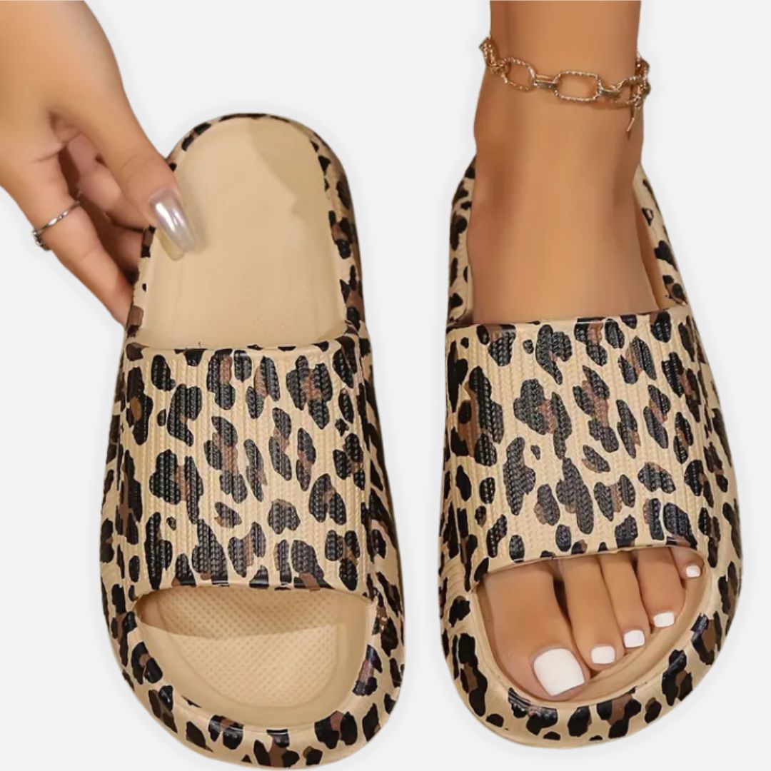 Women’s Leopard Print Slide Sandals