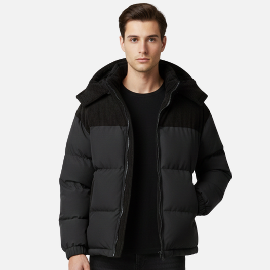 Corduroy Puffer Warm Jacket for Men
