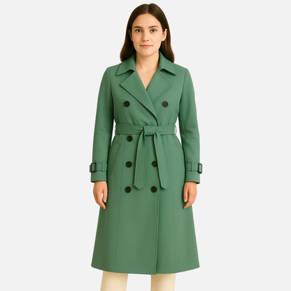 Women’s Classic Trench Coat – Long Belted Overcoat
